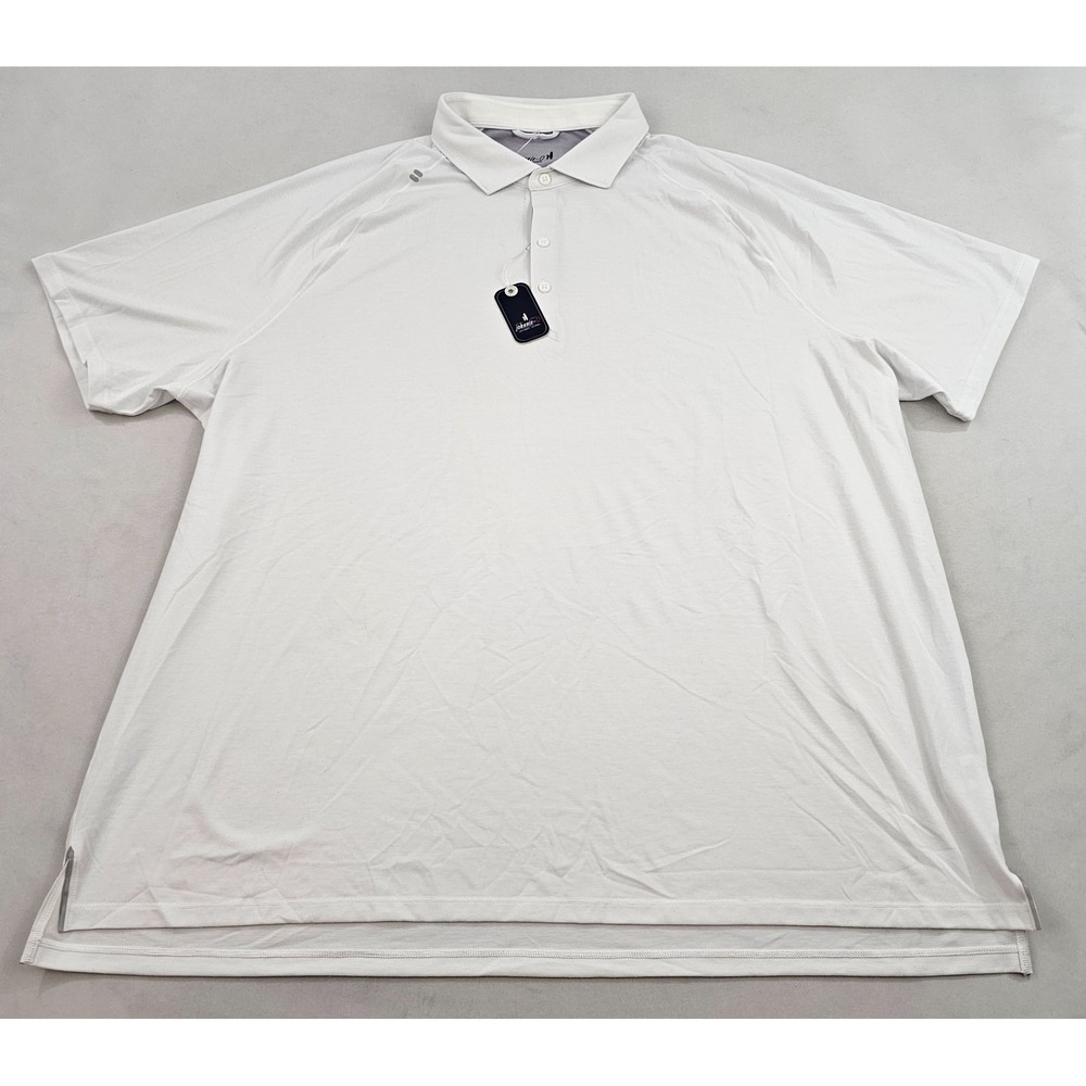 Johnnie-O Callan Mens White Stretch Performance Polo Shirt 2XL JMPO100900